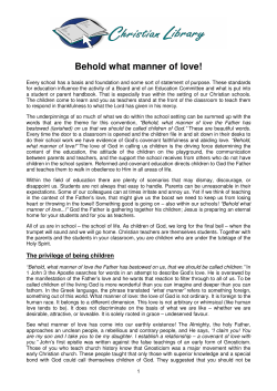 Behold what manner of love!