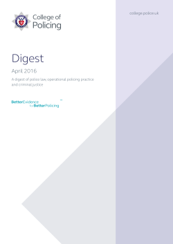 April Digest - College of Policing