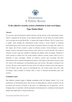 Is the collective security system a limitation to state sovereignty