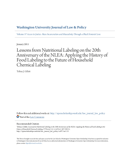 Lessons from Nutritional Labeling on the 20th Anniversary of the
