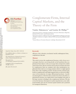 Conglomerate Firms, Internal Capital Markets, and the Theory of the