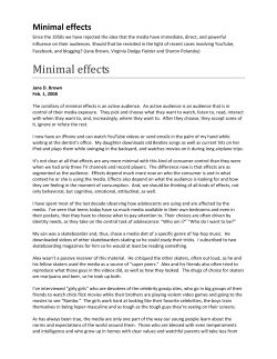 Minimal effects - UNC School of Media and Journalism