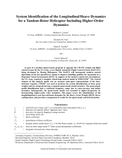 System Identification of the Longitudinal/Heave