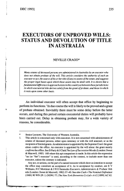 executors of unproved wills