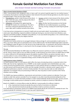 Female Genital Mutilation factsheet