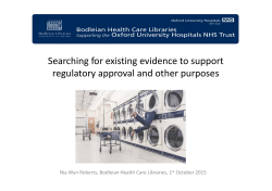 Searching for existing evidence to support regulatory - NIHR-DEC