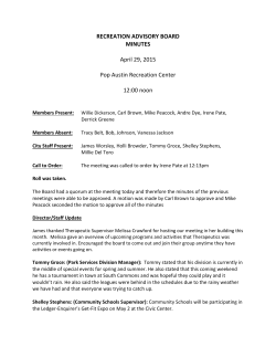 RECREATION ADVISORY BOARD MINUTES April 29, 2015 Pop