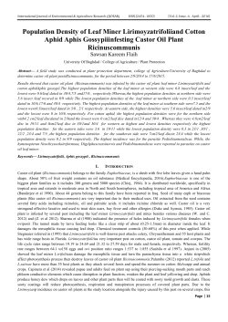 Population Density of Leaf Miner Lirimoyzatrifoliiand