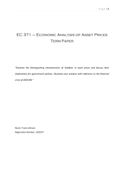 Economic Analysis of Asset Prices