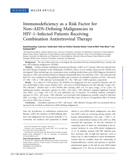 Immunodeficiency as a Risk Factor for Non&ndash;AIDS-Defining