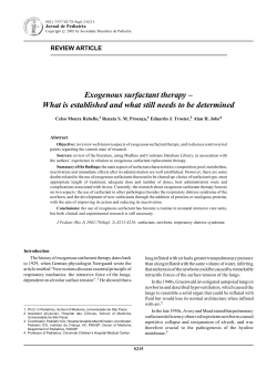 Exogenous surfactant therapy – What is