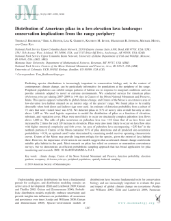 Distribution of American pikas in a low-elevation lava