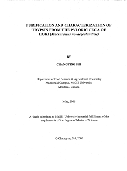 PURIFICATION AND CHARACTERIZATION OF TRYPSIN FROM