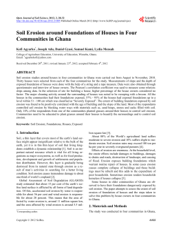 Soil Erosion around Foundations of Houses in Four Communities in