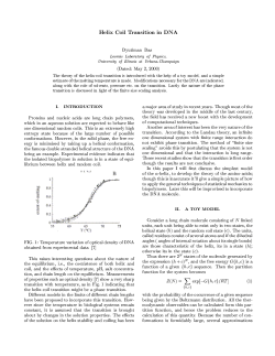 Helix-Coil Transitions in DNA