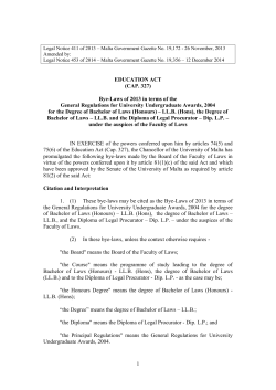 Bachelor of Law and Diploma of Legal Procurator
