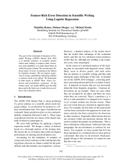 Feature-Rich Error Detection in Scientific Writing Using Logistic