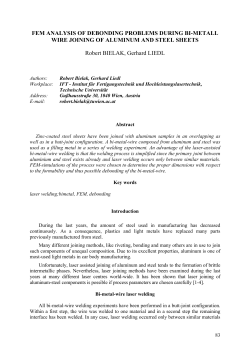 FEM ANALYSIS OF DEBONDING PROBLEMS DURING BI