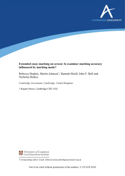 Extended essay marking on screen: Is examiner marking accuracy