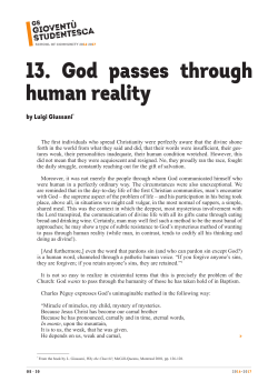 13. God passes through human reality