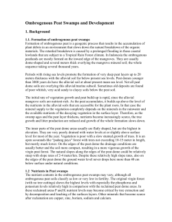 Ombrogenous Peat Swamps and Development