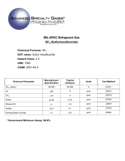MIL-SPEC Refrigerant Gas SF6 (Sulfurhexafluoride)
