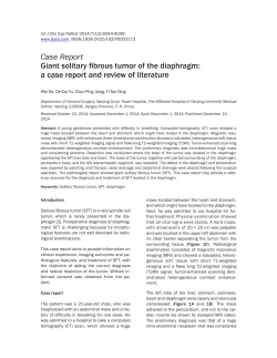 Case Report Giant solitary fibrous tumor of the diaphragm: a case
