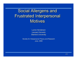 Social Allergens and Frustrated Interpersonal Motives