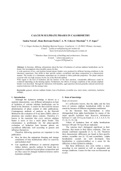 CALCIUM SULPHATE PHASES IN CALORIMETRY