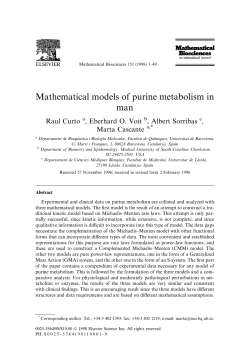 Mathematical models of purine metabolism in man