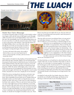 September/October - Temple Israel of Sharon