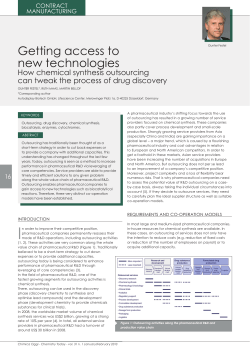 Getting access to new technologies &ndash; How chemical synthesis