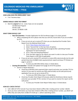 colorado medicaid pre-enrollment instructions