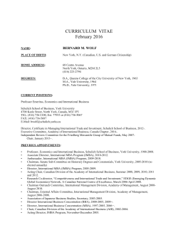 CURRICULUM VITAE - Schulich School of Business