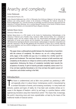 Anarchy and complexity - University of Warwick