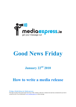 How to write a Media Release Final