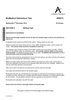 Question paper - Admissions Testing Service