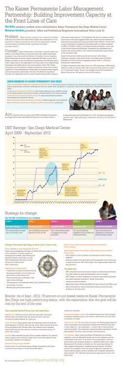 The Kaiser Permanente Labor Management Partnership