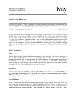 suits for men, inc. - Ivey Business School