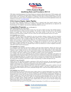 2014 USSA Eastern Region Qualifying Rules and
