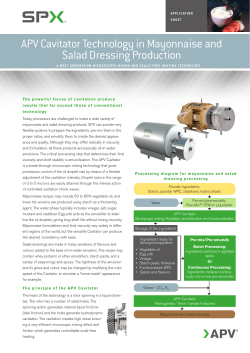 APV Cavitator Technology in Mayonnaise and Salad