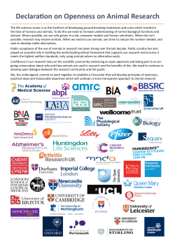 Declaration on Openness on Animal Research