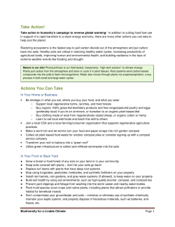 Take Action! - Biodiversity for a Livable Climate