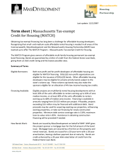 Term sheet - Massachusetts Housing Partnership