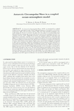 ocean-atmosphere model - International Glaciological Society
