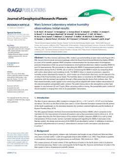 Mars science laboratory relative humidity observations