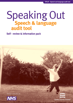 Speech and Language Audit Tool (SPLAT)