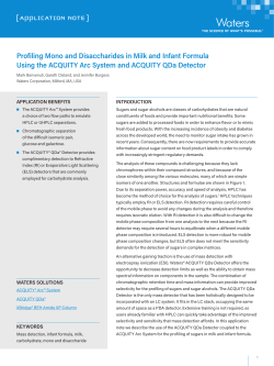 Profiling Mono and Disaccharides in Milk and Infant Formula Using