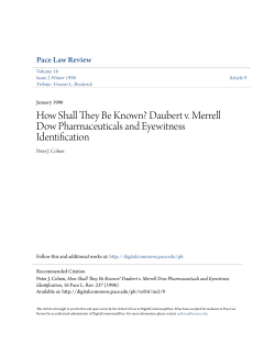 How Shall They Be Known? Daubert v. Merrell Dow