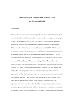 The leadership of Harold Wilson assessed using the Greenstein Model